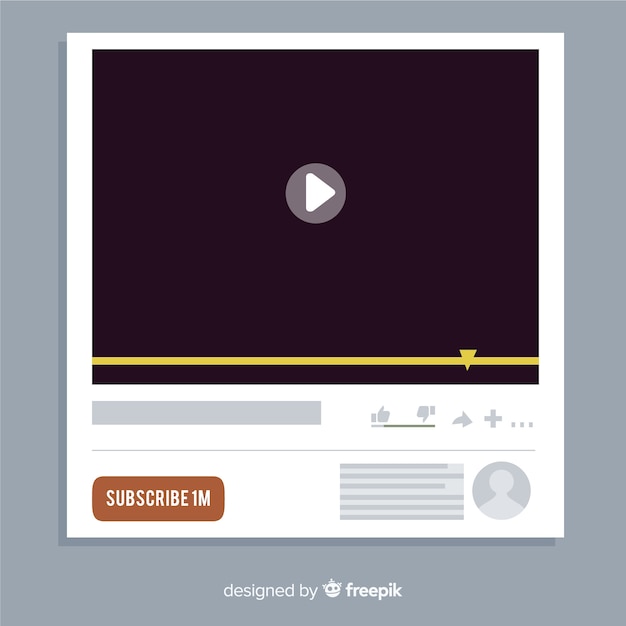 Flat multimedia player template Free Vector