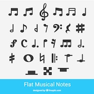 Flat Musical Notes Free Vector