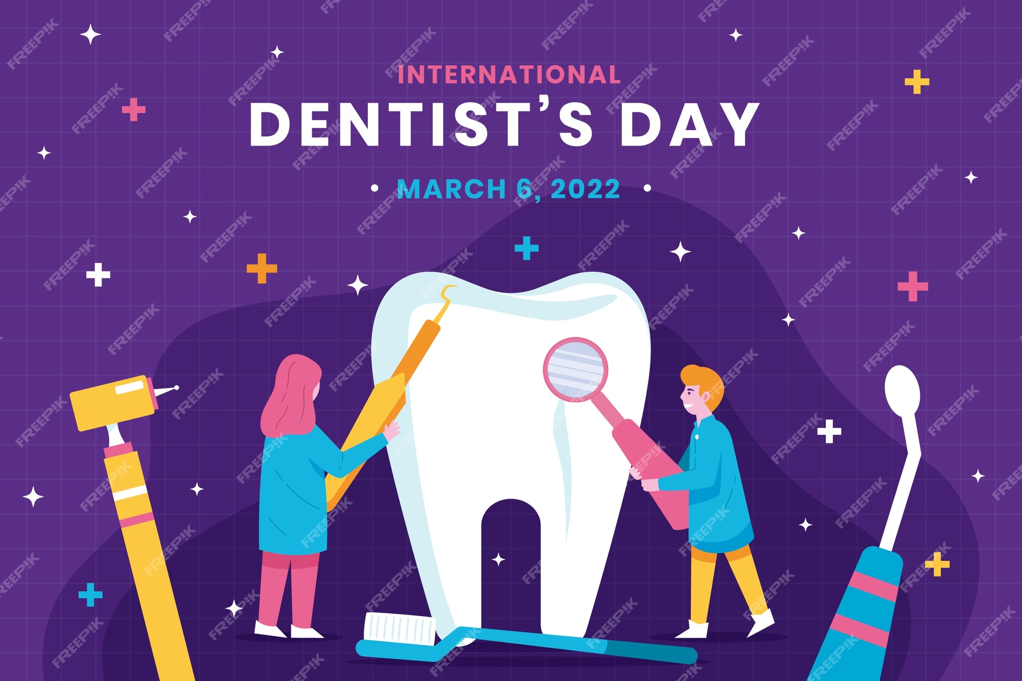 Free Vector | Flat national dentist's day illustration