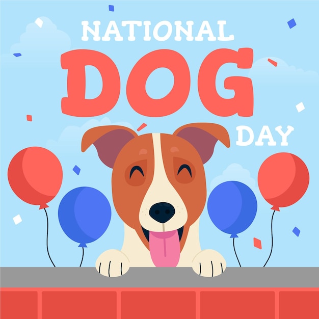 Free Vector Flat national dog day illustration