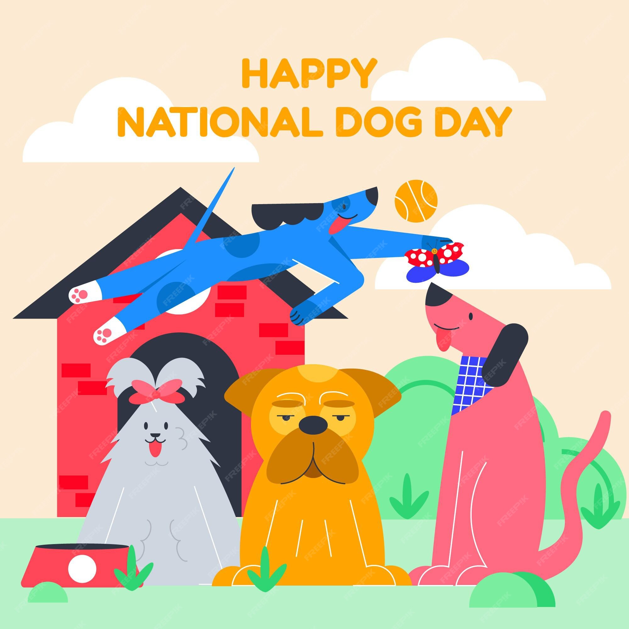 Free Vector | Flat national dog day illustration