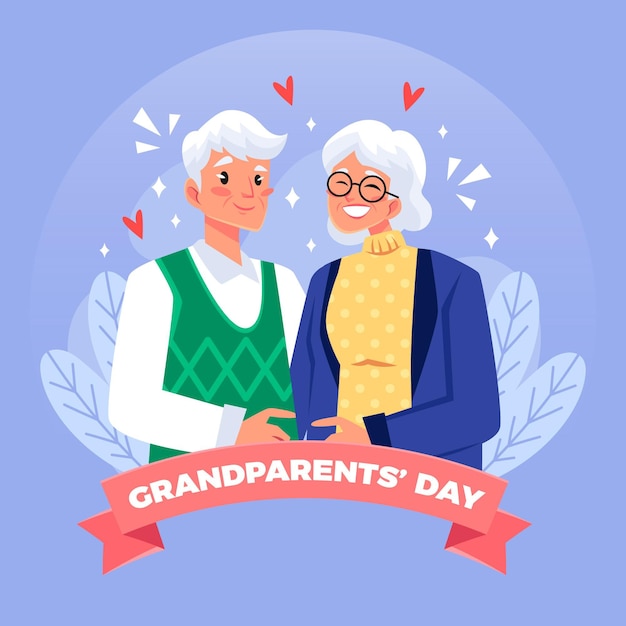 Free Vector Flat national grandparents day event in usa