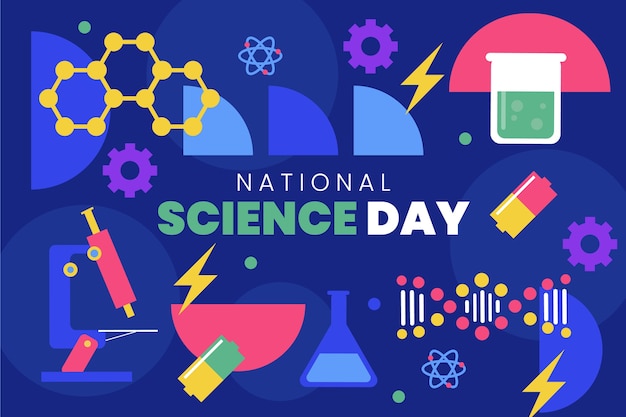 Premium Vector | Flat national science day background