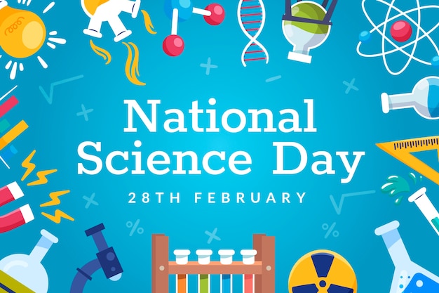 Free Vector | Flat national science day background