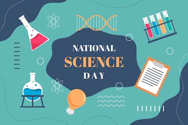 Free Vector | Flat national science day background