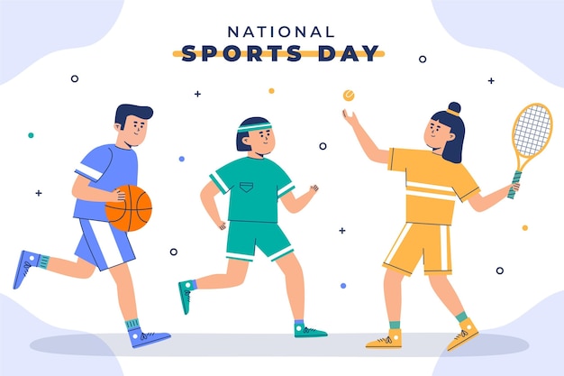 Premium Vector | Flat national sports day illustration