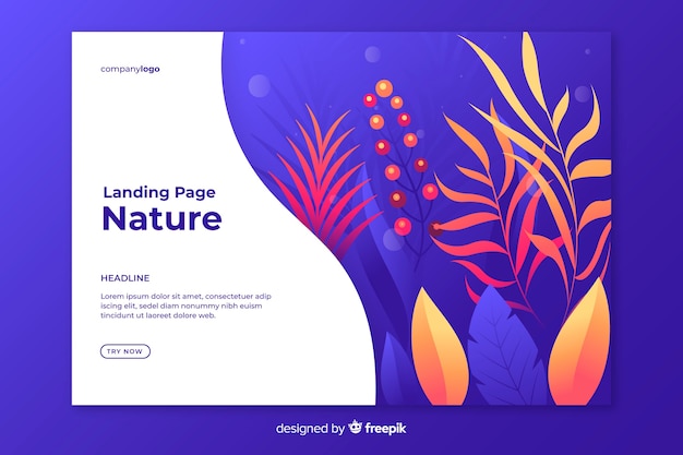 Free Vector | Flat nature landing page template