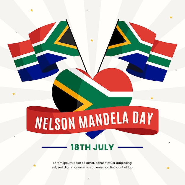 Premium Vector Flat Nelson Mandela International Day Illustration