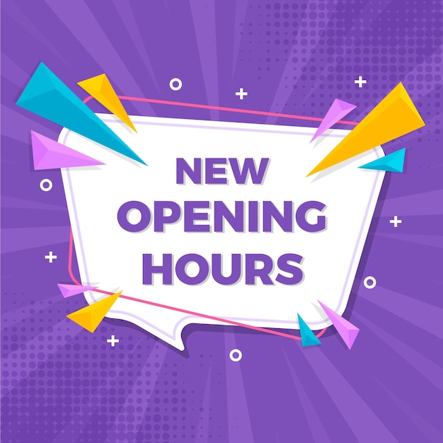 free-vector-flat-new-opening-hours-sign