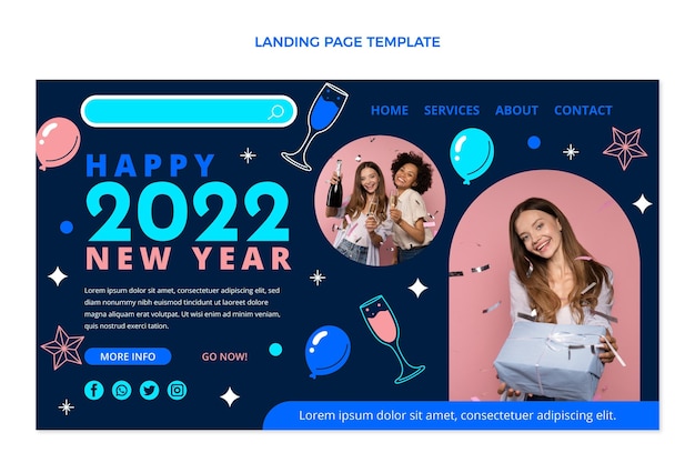 Free Vector | Flat new year landing page template