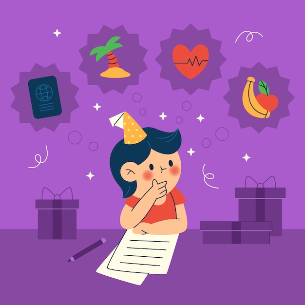 Free Vector | Flat new year's resolutions illustration