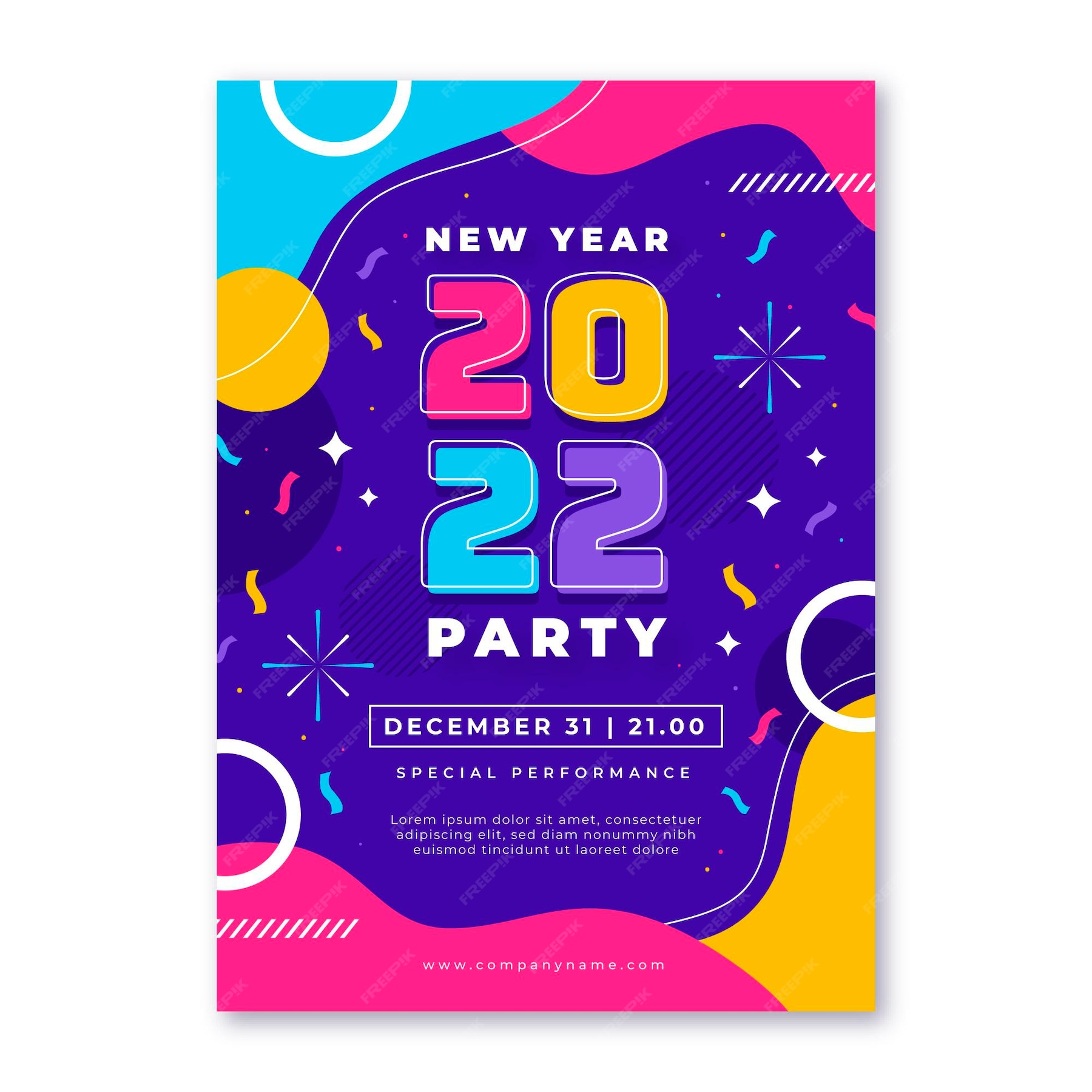 Free Vector | Flat new year vertical poster template