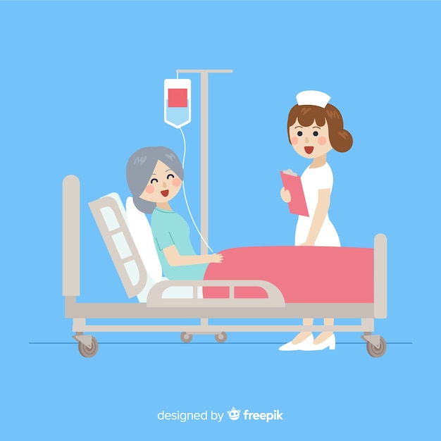 Free Vector | Flat nurse helping patient