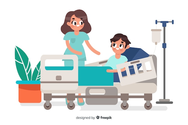 Free Vector | Flat nurse helping patient