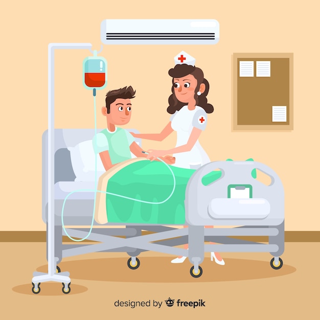 Free Vector | Flat nurse helping patient