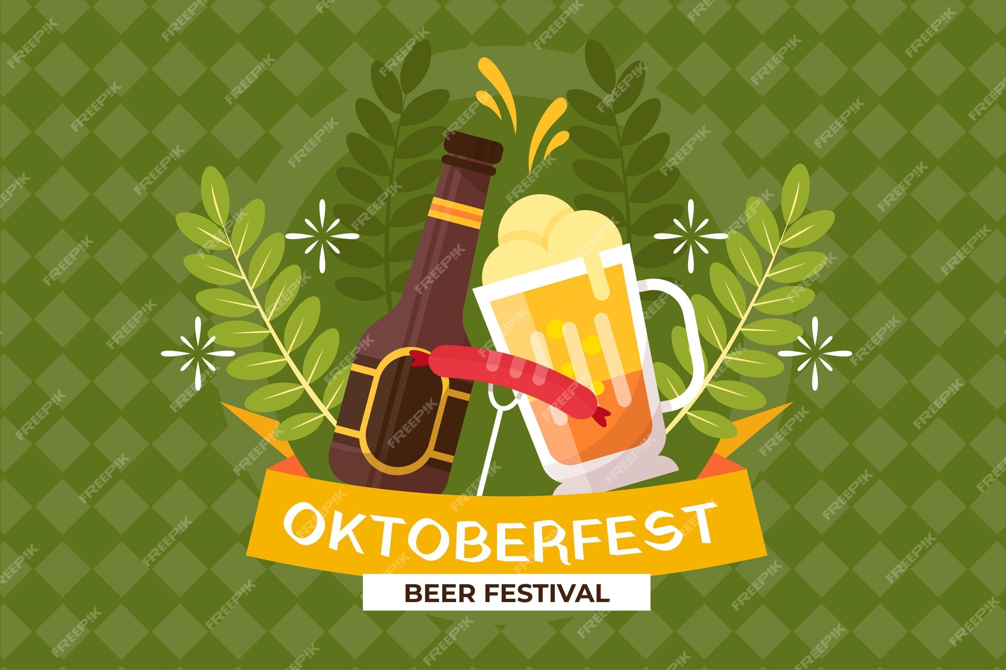 Free Vector | Flat oktoberfest background