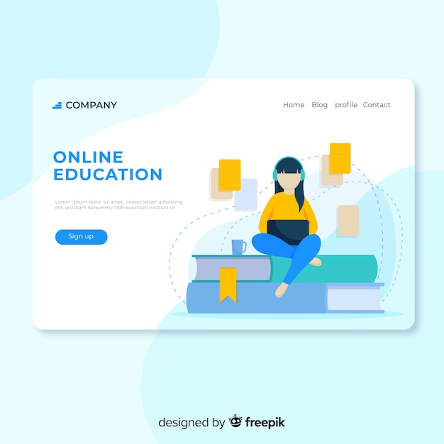 Download Free Free Vector Flat Online Education Girl Reading Landing Page Use our free logo maker to create a logo and build your brand. Put your logo on business cards, promotional products, or your website for brand visibility.