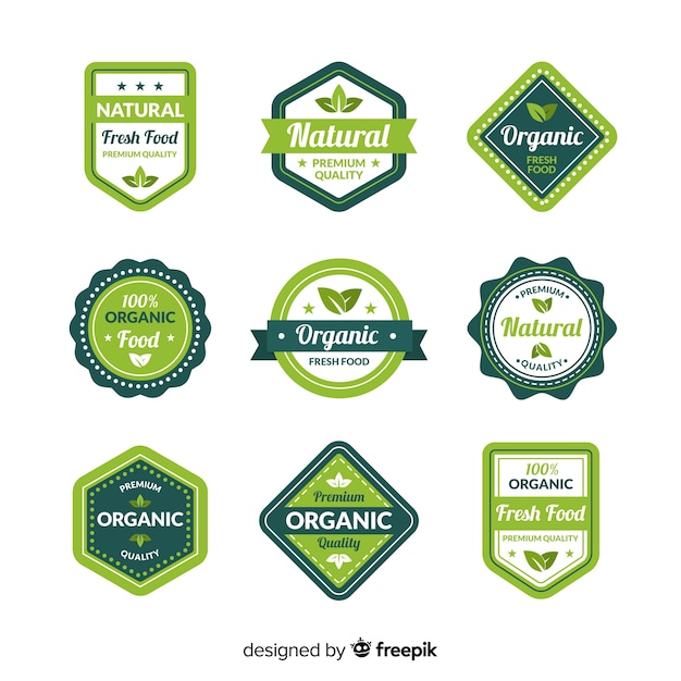 Download Free Download This Free Vector Flat Organic Food Label Collection Use our free logo maker to create a logo and build your brand. Put your logo on business cards, promotional products, or your website for brand visibility.