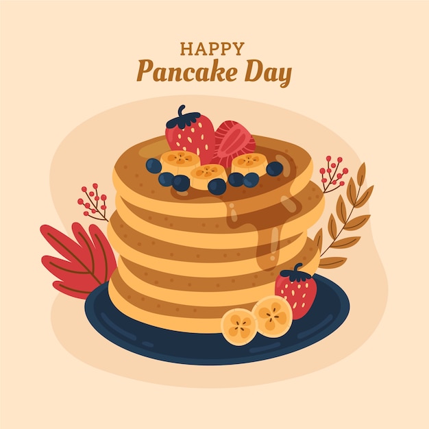 Premium Vector | Flat pancake day illustration