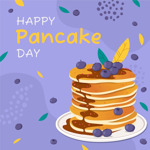 Premium Vector | Flat pancake day illustration