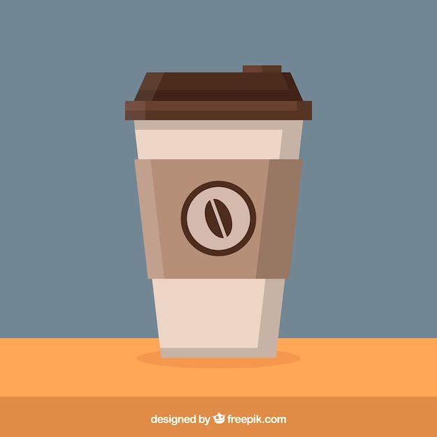 Flat paper coffee cup with frontal view Vector | Free Download