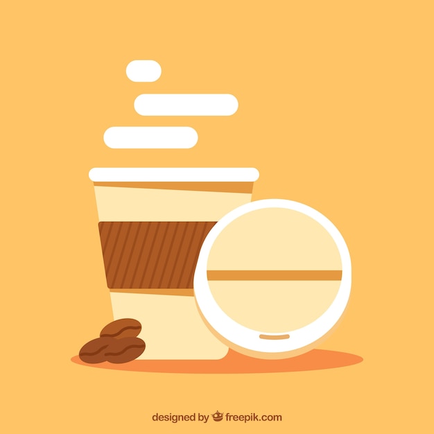 Flat paper coffee cup | Free Vector