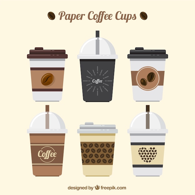 Flat paper coffee cup | Free Vector