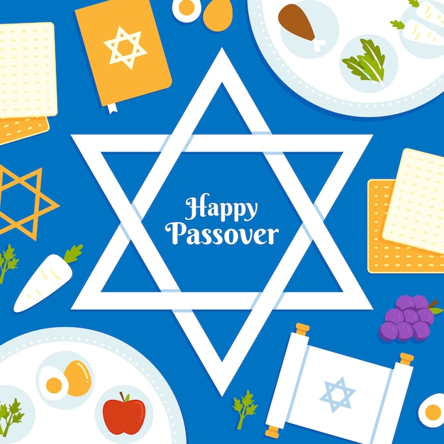 Flat passover (pesach) concept | Free Vector