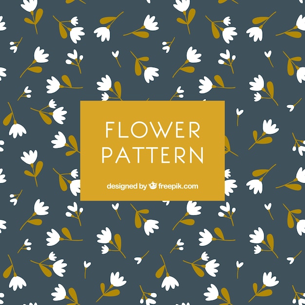 Flat pattern of decorative white flowers in
flat design