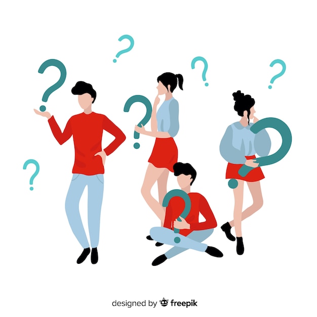 Free Vector | Flat people holding question marks