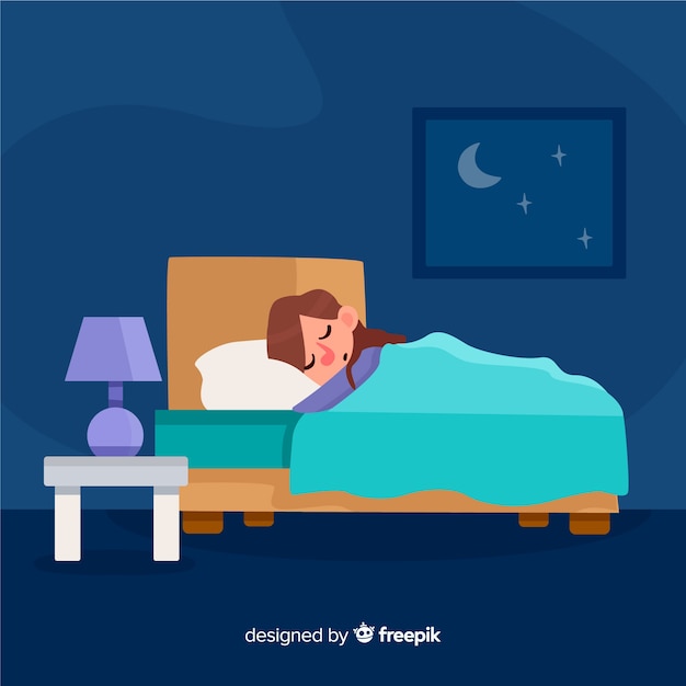 Free Vector | Flat person sleeping in bed