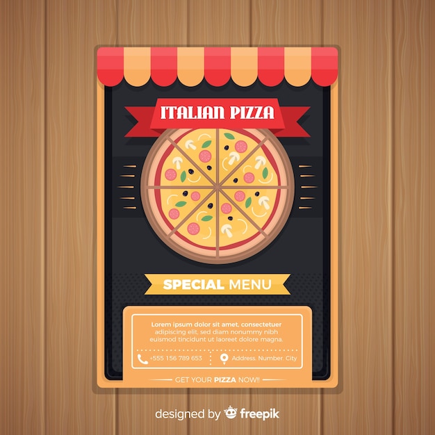 Free Vector | Flat pizza brochure template