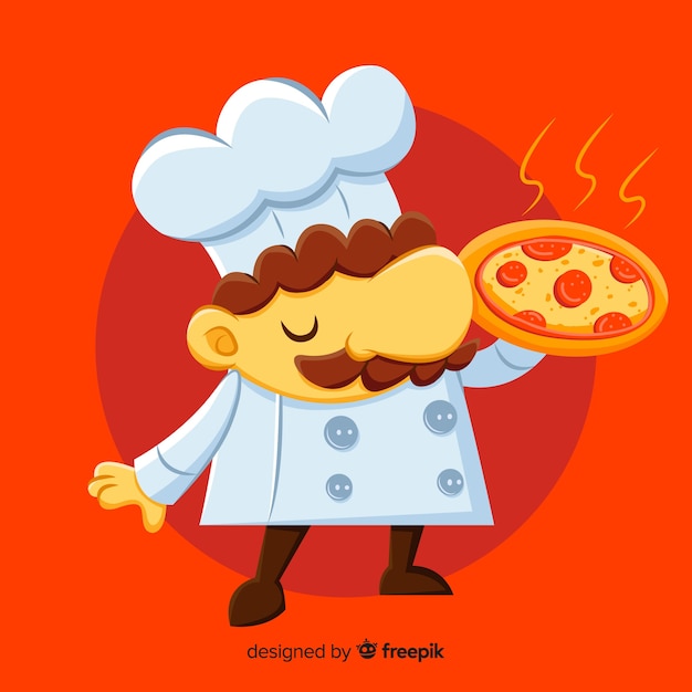 Download Free Flat Pizza Chef Background Free Vector Use our free logo maker to create a logo and build your brand. Put your logo on business cards, promotional products, or your website for brand visibility.