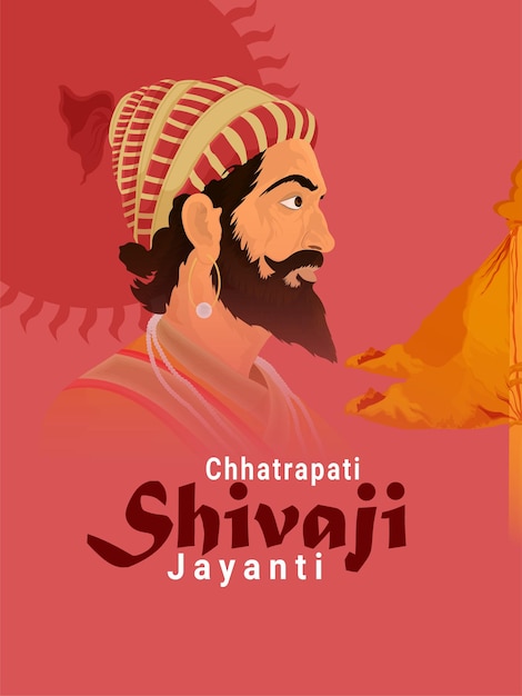 Premium Vector | Flat poster concept of shivaji jayanti