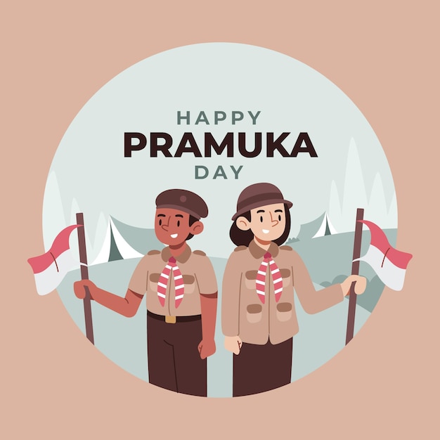 Premium Vector Flat Pramuka Day Illustration