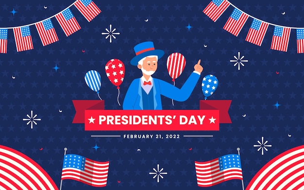 Premium Vector | Flat presidents day background