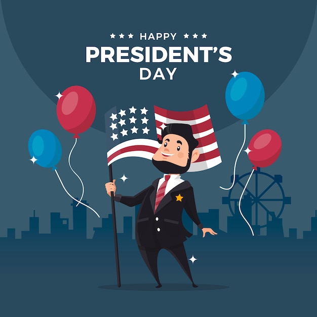 Free Vector | Flat presidents day event theme