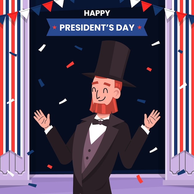 Premium Vector | Flat presidents day illustration