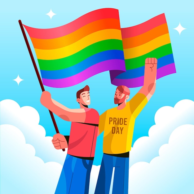Free Vector | Flat pride day flag illustration