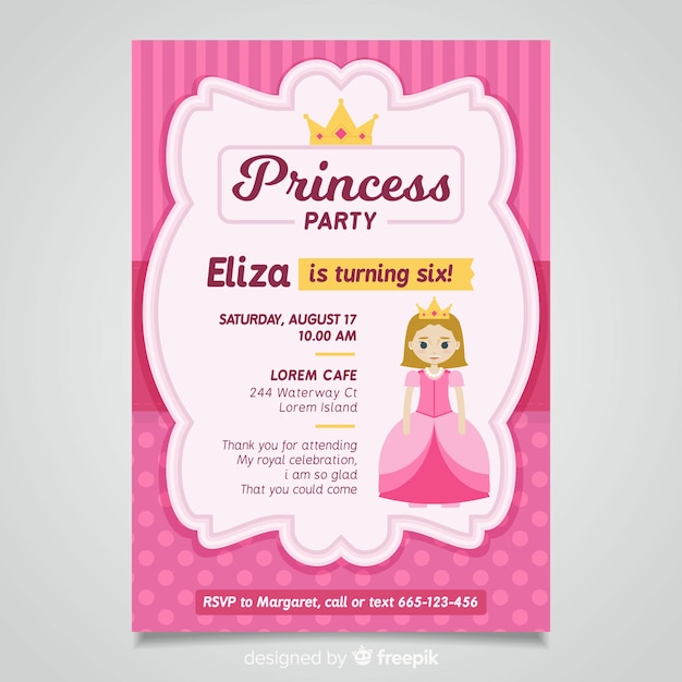Princess Party Invitation Template Free from image.freepik.com