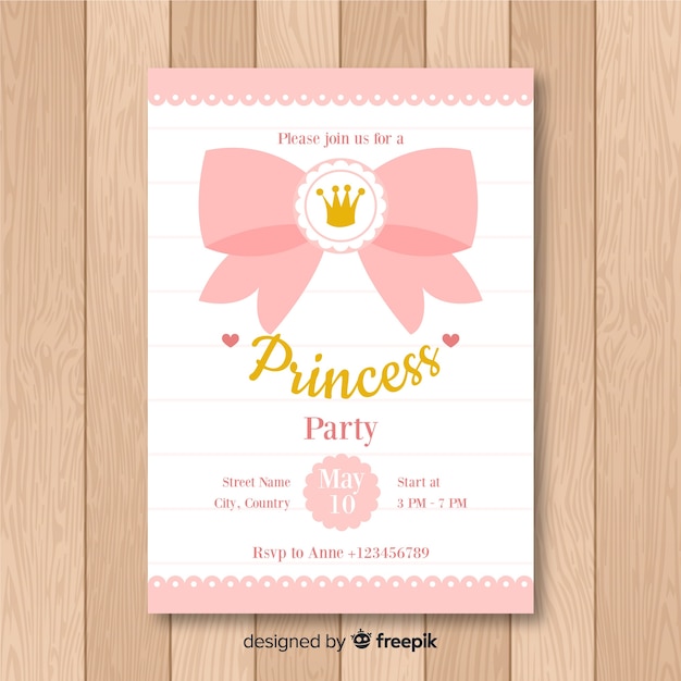 Download Free Vector | Flat princess party invitation