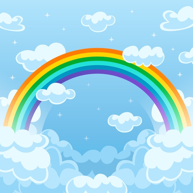 Flat rainbow concept | Free Vector