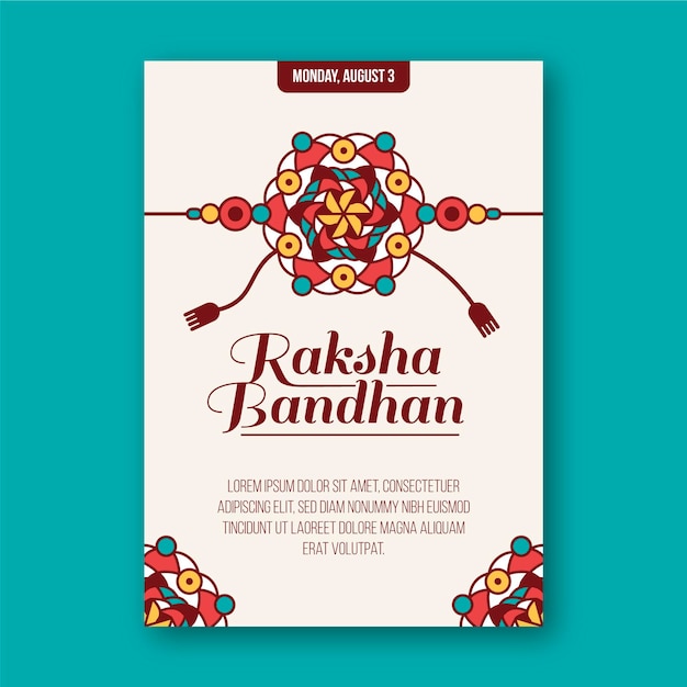 Free Vector Flat Raksha Bandhan Greeting Card