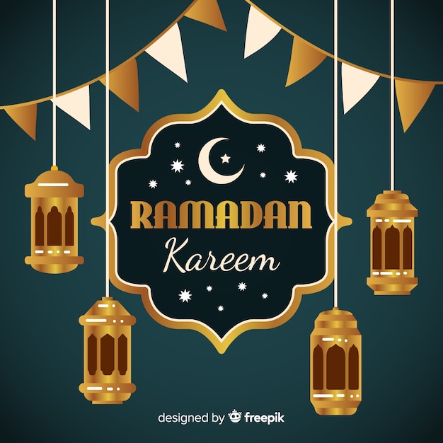 Download Flat ramadan background | Free Vector