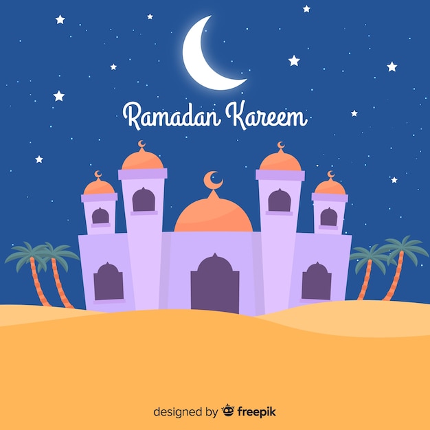 Download Flat ramadan background | Free Vector