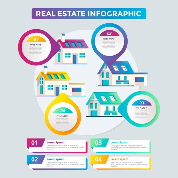 Free Vector | Flat Real Estate Infographic Template