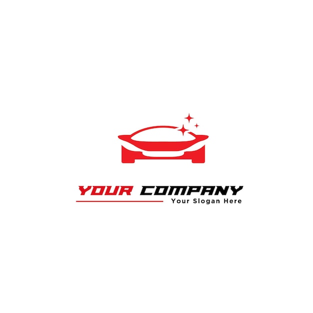 Premium Vector | Flat red sport car wash logo modern logo designs