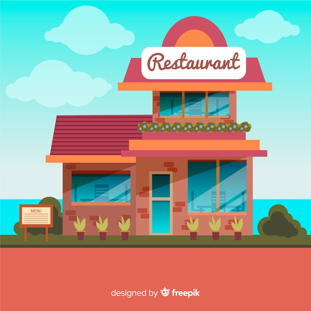 Free Vector | Flat restaurant background