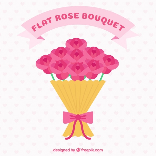 Flat rose bouquet