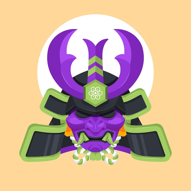 Free Vector | Flat samurai mask illustration